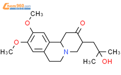 1,3,4,6,7,11b-六氢-3-(2-羟基-2-甲基丙基)-9,10-二甲氧基2H-苯并[a]喹诺嗪-2-酮结构式图片|10111-00-9结构式图片
