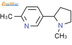 2-甲基-5-(1-甲基-2-吡咯烷基)吡啶结构式图片|101540-79-8结构式图片