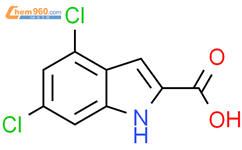 4,6-二氯吲哚-2-甲酸结构式图片|101861-63-6结构式图片