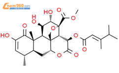 Picras-2-en-21-oicacid，15-[[（2E）-3,4-二甲基-1-氧代-2-戊烯基]氧基]-13,20-环氧-2,11,12-三羟基-1,16-二氧代-，甲酯，（11b，12a，15b）-（9CI）结构式图片|101910-72-9结构式图片