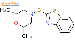 苯并噻唑，2-[（2,6-二甲基-4-吗啉基）硫代]-结构式图片|102-78-3结构式图片