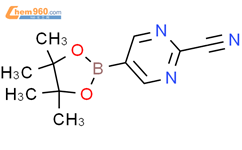 2-氰基嘧啶-5-硼酸频那酯结构式图片|1025708-31-9结构式图片