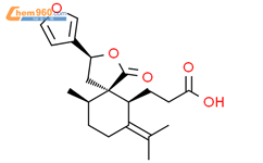 2-氧杂吡啶[4.5]癸烷-6-丙酸，3-（3-呋喃基）-10-甲基-7-（1-甲基亚乙基）-1-氧代-（3S，5R，6S，10R）-结构式图片|102904-56-3结构式图片