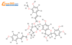 5-O-（6-O-香豆酰基-2-O-阿魏酰基-β-D-吡喃葡萄糖苷）-（2R，3S）-3,3'，4'，5,7-五羟基黄烷结构式图片|103215-60-7结构式图片