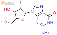 9-(2-脱氧-2-氟阿拉伯呋喃基)鸟嘌呤结构式图片|103884-98-6结构式图片