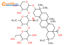 齐墩果酸3葡萄糖-鼠李糖-阿拉伯糖苷结构式图片|103956-33-8结构式图片