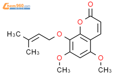 2H-1-苯并吡喃-2-酮，7,8-二甲氧基-5-[（3-甲基-2-丁烯-1-基）氧基]-结构式图片|104196-69-2结构式图片