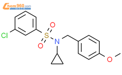3-chloro-N-cyclopropyl-N-[(4-methoxyphenyl)methyl]benzene-1-sulfonamide结构式图片|1043344-89-3结构式图片