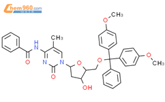 N-苯甲酰基-5'-O-[二(4-甲氧基苯基)苯基甲基]-2'-脱氧-5-甲基胞苷结构式图片|104579-03-5结构式图片