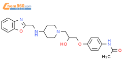 Acetamide,N-[4-[3-[4-(2-benzoxazolylmethylamino)-1-piperidinyl]-2-hydroxypropoxy]phenyl]-结构式图片|104591-96-0结构式图片