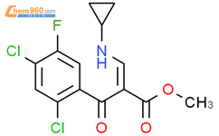 2-(2,4-二氯-5-氟苯甲酰基)-3-环丙胺基丙烯酸甲酯结构式图片|105392-26-5结构式图片