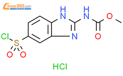 Carbamic acid, [5-(chlorosulfonyl)-1H-benzimidazol-2-yl]-, methyl ester, monohydrochloride (9CI)结构式图片|105530-56-1结构式图片