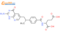 L-Glutamic acid,N-[4-[2-(2-amino-1,4-dihydro-4-oxopyrido[2,3-d]pyrimidin-6-yl)-1-methylethyl]benzoyl]-结构式图片|105580-35-6结构式图片