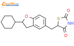 2,4-Thiazolidinedione, 5-[(2-cyclohexyl-2,3-dihydro-5-benzofuranyl)methyl]-结构式图片|109209-11-2结构式图片