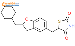 2,4-Thiazolidinedione, 5-[[2-(cyclohexylmethyl)-2,3-dihydro-5-benzofuranyl]methyl]-结构式图片|109209-13-4结构式图片