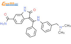 3-[[[3-[(二甲基氨基)甲基]苯基]氨基]苯基亚甲基]-2,3-二氢-2-氧代-1H-吲哚-6-甲酰胺结构式图片|1094614-84-2结构式图片