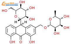 9(10H)-Anthracenone,3-[[(6-deoxy-a-L-mannopyranosyl)oxy]methyl]-10-b-D-glucopyranosyl-1,8-dihydroxy-,(10R)-