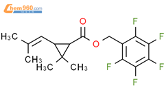 Cyclopropanecarboxylic acid, 2,2-dimethyl-3-(2-methyl-1-propenyl)-,(pentafluorophenyl)methyl ester, cis-结构式图片|110102-31-3结构式图片