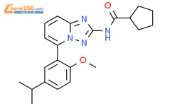 N-（5-（5-异丙基-2-甲氧基苯基）-[1，2，4]三唑并[1,5-a]吡啶-2-基）环戊酰胺结构式图片|1111106-85-4结构式图片