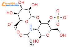 (2R,3S,4S,5R,6R)-6-[(2R,3R,4R,5S,6R)-3-acetamido-2-hydroxy-6-(hydroxymethyl)-5-sulfonatooxy-oxan-4-yl]oxy-3,4,5-trihydroxy-oxane-2-carboxylate结构式图片|11120-35-7结构式图片
