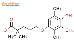 Pentanoic acid, 5-(4-hydroxy-2,3,5-trimethylphenoxy)-2,2-dimethyl-结构式图片|112109-65-6结构式图片