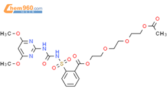 Benzoic acid, 2-[[[[(4,6-dimethoxy-2-pyrimidinyl)amino]carbonyl]amino]sulfonyl]-, 2-[2-[2-(acetyloxy)ethoxy]ethoxy]ethyl ester结构式图片|112810-48-7结构式图片