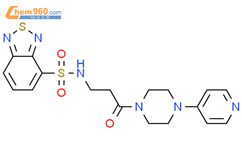 N-{3-氧代-3- [4-(4-吡啶基)-1-哌嗪基]丙基}-2,1,3-苯并噻二唑-4-磺酰胺结构式图片|1135243-19-4结构式图片