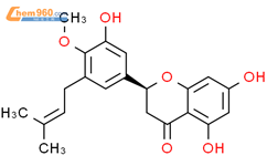 4H-1-苯并吡喃-4-酮，2,3-二氢-5,7-二羟基-2-[3-羟基-4-甲氧基-5-（3-甲基-2-丁烯-1-基）苯基]，（2S）-结构式图片|114340-00-0结构式图片