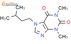 1H-Purine-2,6-dione,3,7-dihydro-1,3-dimethyl-7-(3-methylbutyl)-结构式图片|1146-79-8结构式图片