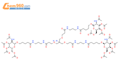 4,8-Dioxa-12,16-diazaheneicosanamide, 6-amino-11,17-dioxo-6-[[3-oxo-3-[[3-[[1-oxo-5-[[3,4,6-tri-O-acetyl-2-(acetylamino)-2-deoxy-β-D-galactopyranosyl]oxy]pentyl]amino]propyl]amino]propoxy]methyl]-N-[3-[[1-oxo-5-[[3,4,6-tri-O-acetyl-2-(acetylamino)-2-deoxy-β-D-galactopyranosyl]oxy]pentyl]amino]propyl...结构式图片|1159408-64-6结构式图片