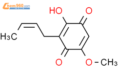 (e)-(9ci)-3-(2-丁烯)-2-羟基-5-甲氧基-2,5-环己二烯-1,4-二酮结构式图片|116138-71-7结构式图片