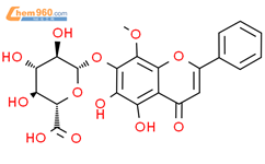 5,6-Dihydroxy-8-methoxyflavone-7-O-glucuronide结构式图片|1169879-99-5结构式图片