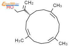 3,7,11-环十四碳三烯-1-乙醇，4,8,12-三甲基-b-亚甲基-，（1R，3E，7E，11E）-结构式图片|118583-93-0结构式图片