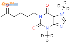 3,7-Dihydro-3,7-di(methyl-d3)-1-(5-oxohexyl)-1H-purine-2,6-dione结构式图片|1185879-03-1结构式图片