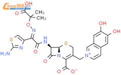 Isoquinolinium,2-[[(6R,7R)-7-[[(2-amino-4-thiazolyl)[(1-carboxy-1-methylethoxy)imino]acetyl]amino]-2-carboxy-8-oxo-5-thia-1-azabicyclo[4.2.0]oct-2-en-3-yl]methyl]-6,7-dihydroxy-,inner salt (9CI)结构式图片|119068-46-1结构式图片