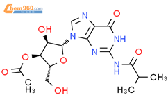 Guanosine, N-(2-methyl-1-oxopropyl)-, 3'-acetate结构式图片|119372-75-7结构式图片