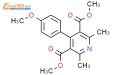 4-(4-甲氧基苯基)-2,6-二甲基吡啶-3,5-二羧酸二甲酯结构式图片|119789-09-2结构式图片