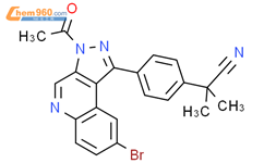 2-(4-(3-乙酰基-8-溴-3H-吡唑并[3,4-C]喹啉-1-基)苯基)-2-甲基丙腈