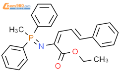 2-[(甲基二苯基亚膦基)氨基]-5-苯基-2,4-戊二烯酸乙酯结构式图片|120413-58-3结构式图片