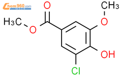 3-氯-4-羟基-5-甲氧基-苯甲酸甲酯结构式图片|1205-50-1结构式图片