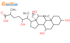 Cholestan-26-oic acid,3,7,12,22-tetrahydroxy-, (3a,5b,7a,12a,22R)- (9CI)结构式图片|121569-59-3结构式图片