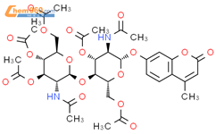 4-甲基伞形酮二-N-乙酰基-beta-D-壳二糖过乙酸酯结构式图片|122147-95-9结构式图片