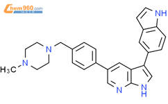 3-(1H-吲哚-5-基)-5-[4-[(4-甲基-1-哌嗪基)甲基]苯基]-1H-吡咯并[2,3-B]吡啶