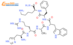 L-组氨酰-D-精氨酰-L-丙氨酰-L-色氨酰-D-苯丙氨酰-L-赖氨酰胺结构式图片|123689-72-5结构式图片