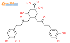 3-[4-(3,4-二羟基苯基)-2-氧代-3-丁烯-1-基]-4-[4-(3,4-二羟基苯基)-2-氧代丁基]-1,5-二羟基环己烷羧酸结构式图片|1237750-15-0结构式图片
