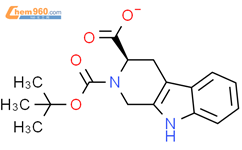N-叔丁氧羰基-D-1,2,3,4-四氢-beta-咔啉-3-甲酸结构式图片|123910-26-9结构式图片