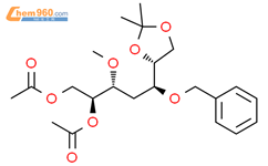D-allo-Heptitol, 4-deoxy-3-O-methyl-6,7-O-(1-methylethylidene)-5-O-(phenylmethyl)-, diacetate结构式图片|123920-21-8结构式图片