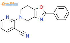 2-(2-phenyl-6,7-dihydrooxazolo[4,5-c]pyridin-5(4H)-yl)nicotinonitrile结构式