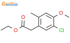 2-(5-氯-4-甲氧基-2-甲基苯基)乙酸乙酯结构式图片|1259022-58-6结构式图片
