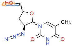尿苷，2’-叠氮基-2’，3’-双脱氧-5-甲基-（9CI）结构式图片|126543-51-9结构式图片